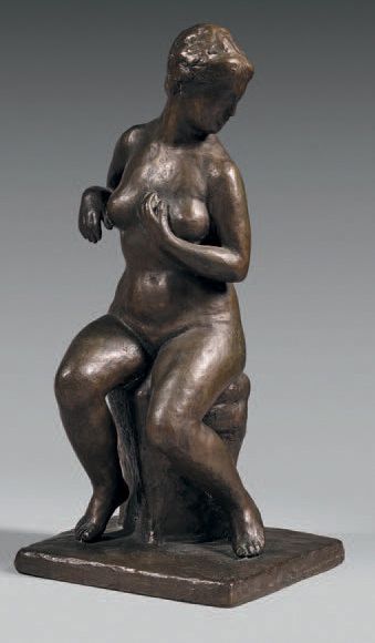 Paul CORNET (1892 - 1977) Modèle nu assis
Épreuve en bronze patiné, signée et numérotée...