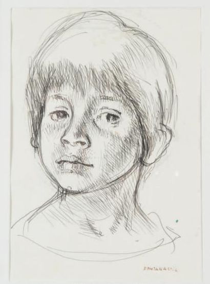 Lucien Joseph FONTANAROSA (1912 - 1975) Portrait d'enfant
Dessin à l'encre, signé...