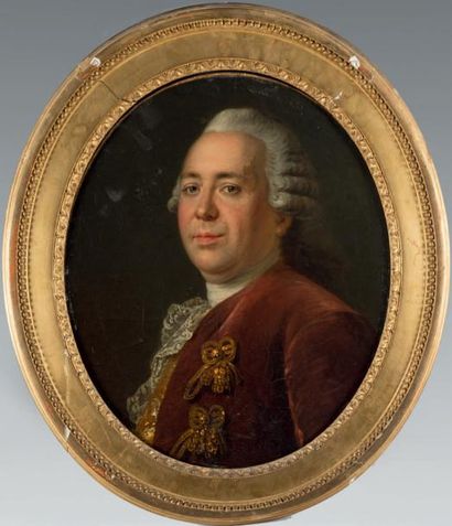 Ecole francaise vers 1760 Portrait d'homme en habit bleu
Portrait de femme à la rose
Portrait...