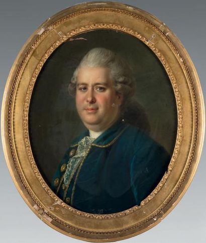 Ecole francaise vers 1760 Portrait d'homme en habit bleu
Portrait de femme à la rose
Portrait...