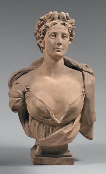 Louis CARRIER-BELLEUSE (1848-1913) Portrait de femme dans le goût de l'Empire
Buste...