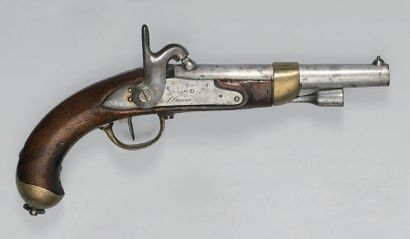 null Pistolet de cavalerie à percussion modèle 1822 T Bis, canon poinçonné, matriculé...