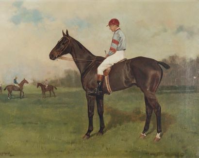 Alfred GRENFELL HAIGH (1870 - 1963) King Ficher Cheval et son jockey
Huile sur toile...