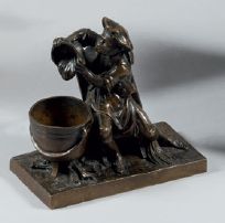 null Singe à la bassine
Bronze à patine brune nuancée
Dim. 13,5 x 15 cm