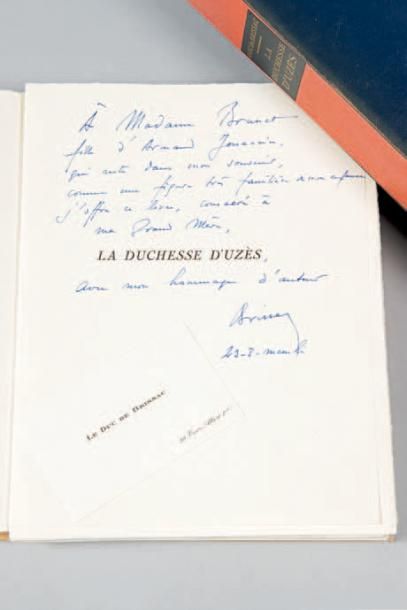 Duc de BRISSAC La duchesse d'Uzès (1847 - 1933)
Librairie Gründ, 1950. Exemplaire...