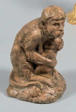 Valentina ZEILE (1937) Macaque et son petit
Terre cuite originale signée en creux...