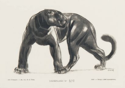 Paul JOUVE (1878 - 1973) Panthère noire Lithographie originale faite spéciale-ment...