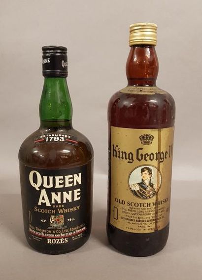 null Ensemble de 2 bouteilles 1 bouteille SCOTCH-WHISKY «Queen Anne», Rozès 1 bouteille...