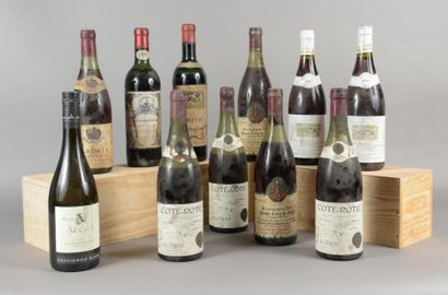 null Ensemble de 11 bouteilles VINS DIVERS (dont 3 bouteilles CÔTES-RÔTIE, Gérin...