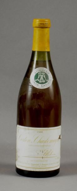 null 1 bouteille CORTON «Charlemagne», Louis Latour 1988 (es, elt, ela, LB, couleur...