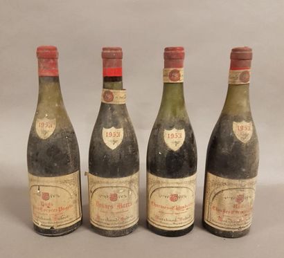 null Ensemble de 4 bouteilles 1 bouteille CHARMES-CHAMBERTIN, Marchand-Bolnot 1953...