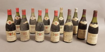 null Ensemble de 12 bouteilles 7 bouteilles POMMARD Ets Jean Chenu 1969 (2 LB, 1...