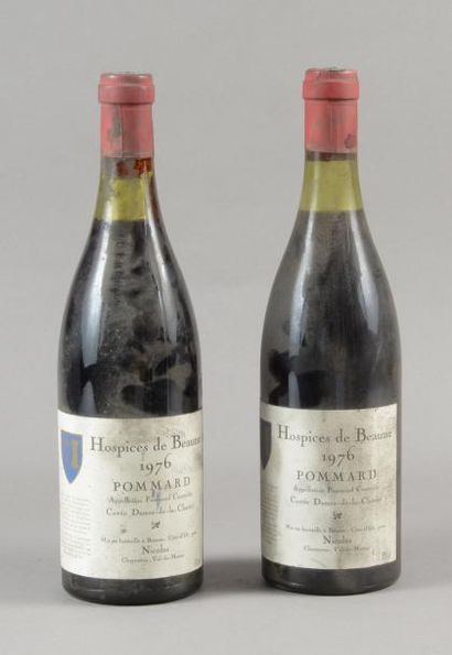 null 2 bouteilles POMMARD «Dame de la Charité», Hospices de Beaune 1976 (ets, TL...