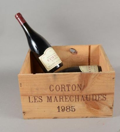 null 4 bouteilles CORTON «Les Maréchaudes», M Mallard 1985 (LB, es) cb