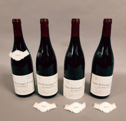 null 4 bouteilles NUITS-SAINT-GEORGES «Les Poulettes», Domaine de la Poulette 2003...