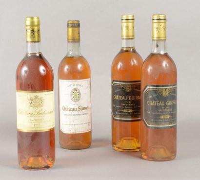 null Ensemble de 4 bouteilles 1 bouteille CH. SUDUIRAUT, 1° cru Sauternes 1997 (els,...
