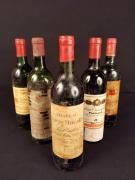 null Ensemble de 5 bouteilles 1 bouteille CH. CROIZET-BAGES, 5° cru Pauillac 1964...