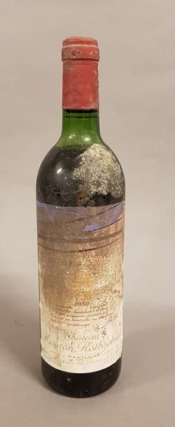 null 1 bouteille CH. MOUTON-ROTHSCHILD, 1° cru Pauillac 1980 (ett, LB)