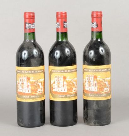 null 3 bouteilles CH. DUCRU-BEAUCAILLOU, 2° cru Saint-Julien 1985 (els, 1 J)