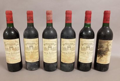 null 6 bouteilles CH. LA LAGUNE, 3° cru Haut-Médoc (5 de 1989, et, 1 J; 1 de 1990,...