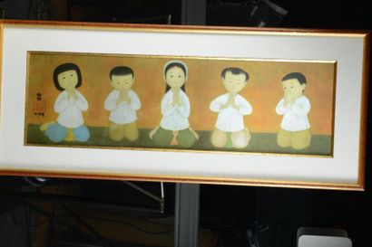 null 136 MAI THU (1906 – 1980
Enfants
Impression en couleurs sur soie, avec le timbre...