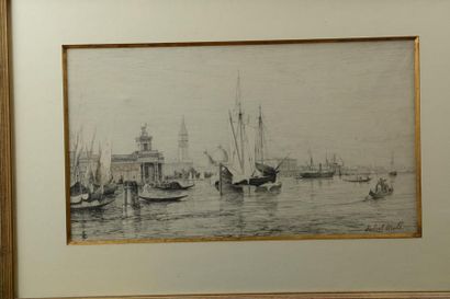 null 139 Robert MOLS (1848 – 1903)
Vue de Venise
Dessin à la plume encre de chine,...