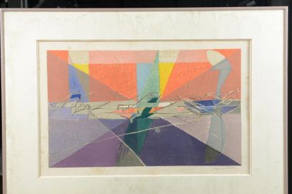 null 145 Jacques VILLON (1875 – 1963)
Orly.
Lithographie en couleurs d’après une...