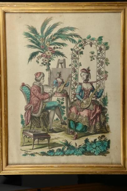 null 67 Jakob HAID (1704 – 1767)
Le Toucher – Le Goût deux gravures en mezzotinto...