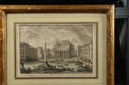 null 90 Giuseppe VASI (1710 – 1782)
Piazza delle Rotonda
Avec : - H. DESMARET, Paysage...