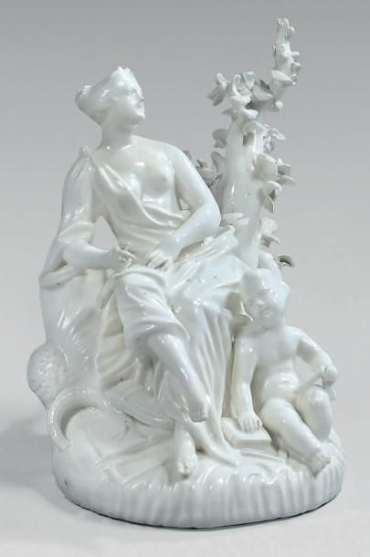 null * Deux groupes en porcelaine émaillée de Vincennes du XVIIIe siècle
Circa 1747-48
Symbolisant...