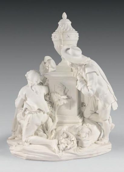 null * Groupe en biscuit de porcelaine de Vincennes-Sèvres du XVIIIe siècle
Circa...