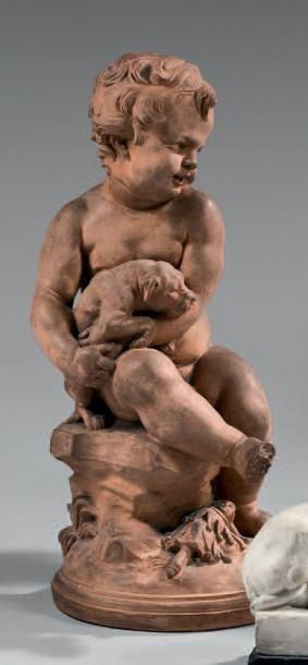 Jacques Léonard MAILLET (1823-1894) 
La Paix, ou Enfant tenant dans ses bras un chien
Épreuve...