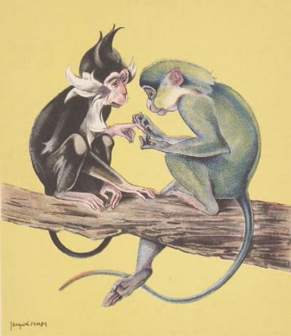 COLETTE (de l'Académie Goncourt) Sept dialogues de bêtes Ill. de 90 dessins de Jacques...
