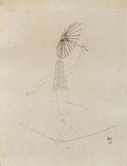 Léonard - Tsuguharu FOUJITA (1886 - 1968) Fillette à l'ombrelle
L'un des dessins...