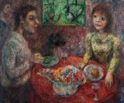 Edouard GOERG (1893 - 1969) La nappe rouge, 1969
Huile sur toile, signée en bas à...