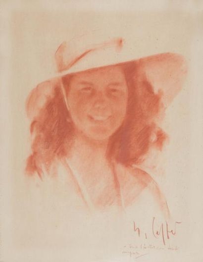 Nino CAFFÉ (1908 - 1975) Portrait d'Iris
Sanguine, signée et dédicacée en bas à droite
54...