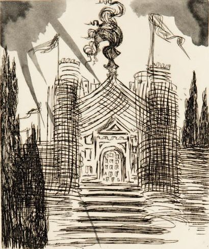 Salvador DALI (1904 - 1989) Le Château d'Otrante, 1964
Texte d'Horace Walpole, traduction...