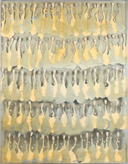 Armand FERNANDEZ dit ARMAN (1928 - 2005) Gloss White Pièce unique, collage de tubes...