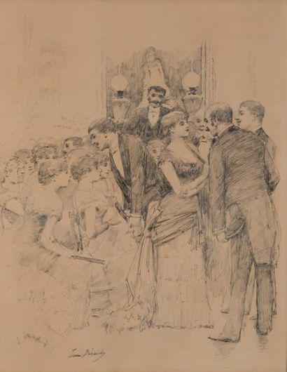 Jean BERAUD (1849 - 1935) Avant le concert
Dessin à l'encre, signé en bas vers le...