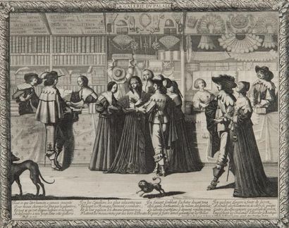 Abraham BOSSE (1602 - 1676) La Galerie du Palais
Eau-forte. Belle épreuve coupée...