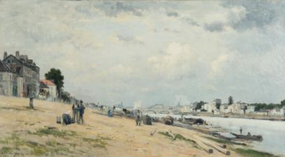 Stanislas LÉPINE (1835 - 1892) Les bords de Seine entre Bercy et Ivry, vers 1877...