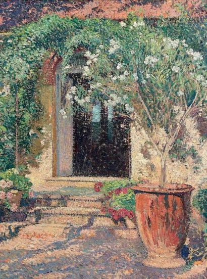 Henri MARTIN (1860 - 1943) Marquayrol, l'entrée de la maison
Huile sur toile, signée...