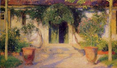 Henri MARTIN (1860 - 1943) Marquayrol, l'entrée de la maison
Huile sur toile, signée...