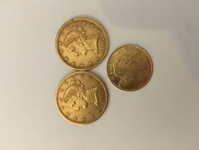 null Lot de 3 pièces en or comprenant:
Pièce de 10 Francs Suisse or 1922
2 Pièces...