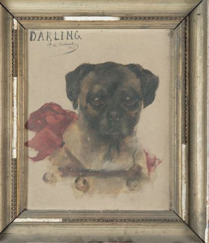 null Antonia de BANUELOS THORNDIKE
(Rome 1856 – 1926)
Portrait de chien
Sur sa toile...