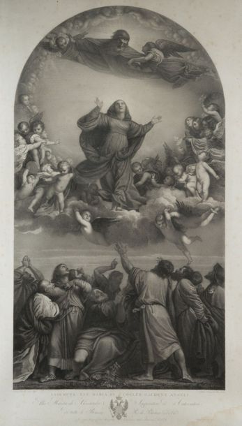 null Lot de deux gravures: 

D'après Jean Auguste Ingres
Le Vœu de Louis XIII
Dim.:...