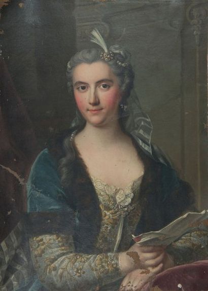 null Attribué à Louis Michel Van Loo (1707-1771)
Portrait de femme tenant une lettre
Toile...