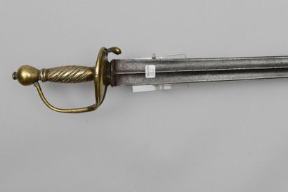 null Forte-épée de cavalerie dite "de 1695", garde en laiton fondu à une branche,...