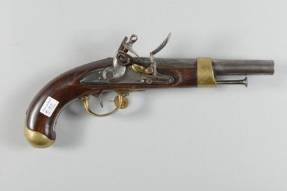 null Pistolet de cavalerie à silex modèle an XIII, canon poinçonné : "B" et daté :...