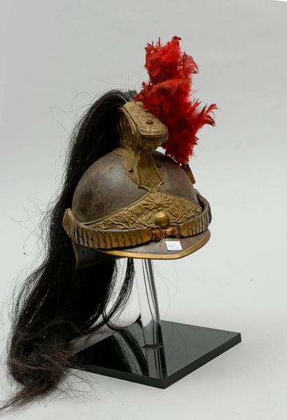 null Casque de dragon modèle 1872/74, présenté avec un plumet en mauvais état. Époque...